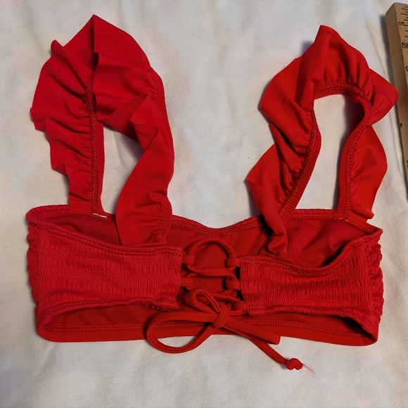 Red Ruffled Bikini Top - Picture 3 of 3